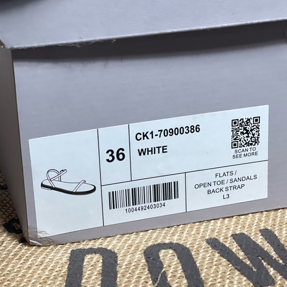 Charles & Keith White Ankle-Strap Flat Espadrille Sandals EU36 - Picture 7 of 13